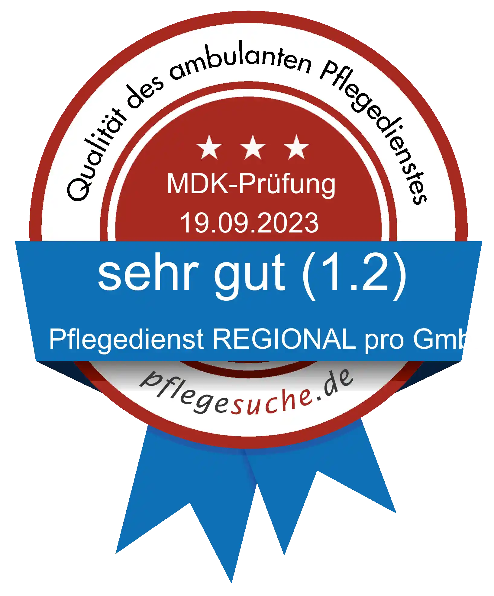 Siegel Benotung: Pflegedienst REGIONAL pro GmbH