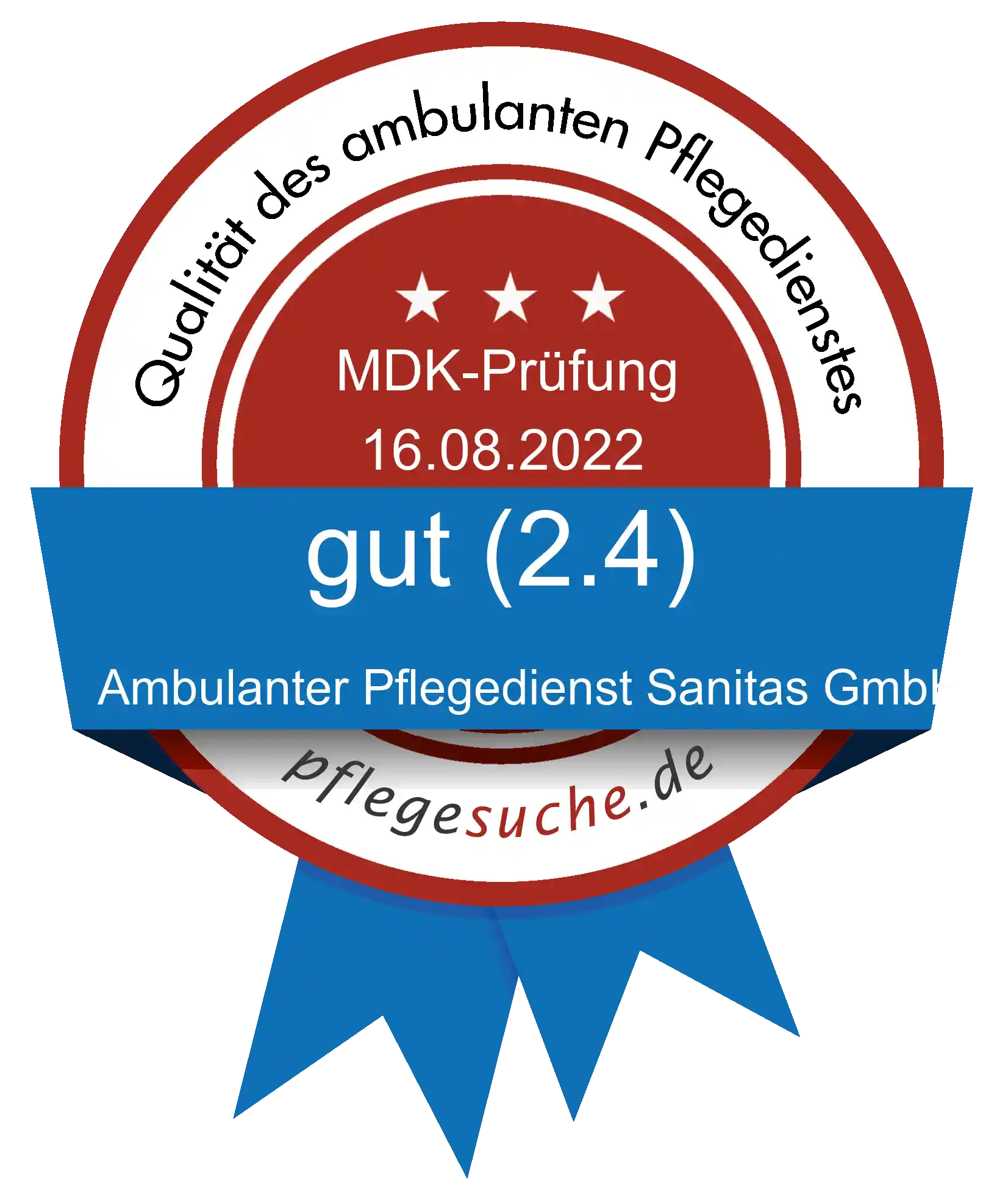 Siegel Benotung: Ambulanter Pflegedienst Sanitas GmbH