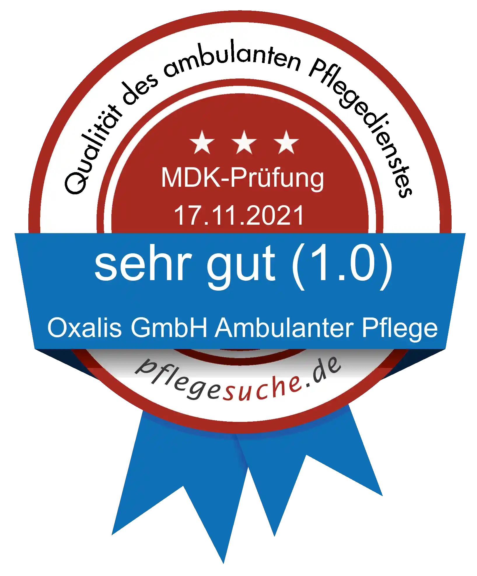 Siegel Benotung: Oxalis GmbH Ambulanter Pflege