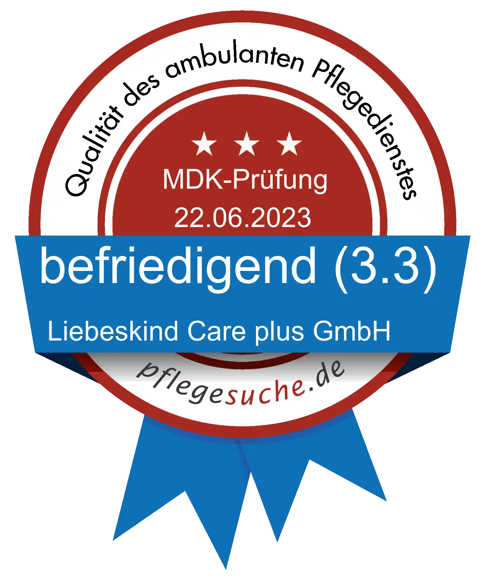 Siegel Benotung: Liebeskind Care plus GmbH