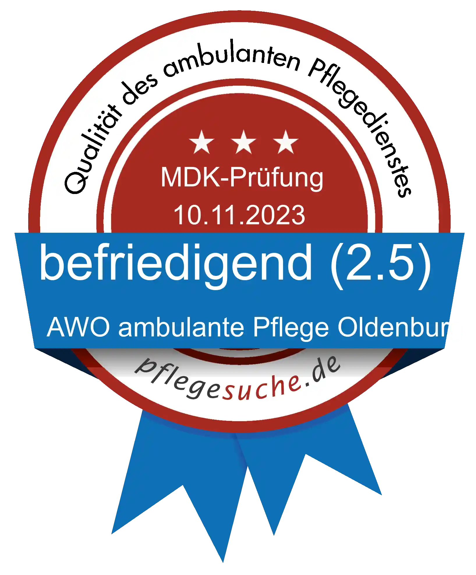 Siegel Benotung AWO ambulante Pflege Oldenburg