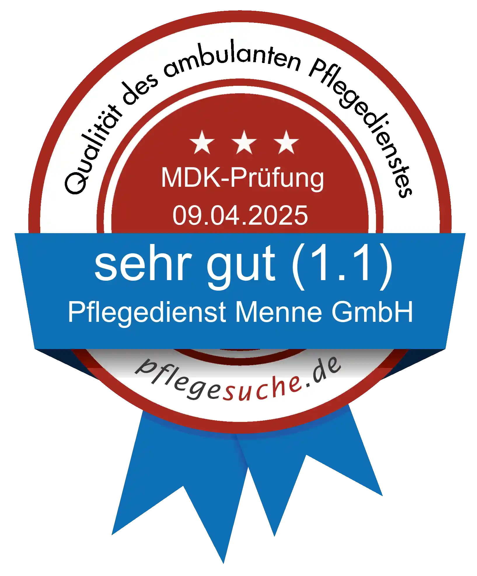 Siegel Benotung Pflegedienst Menne GmbH vom 2025-04-09