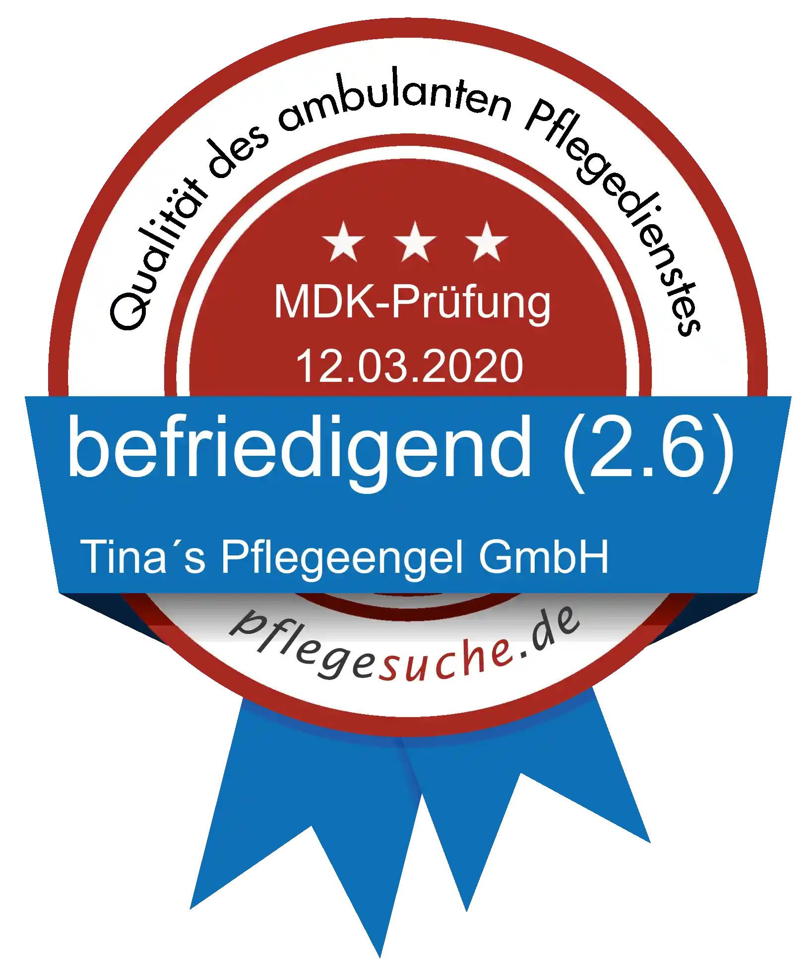 Siegel Benotung Tina´s Pflegeengel GmbH