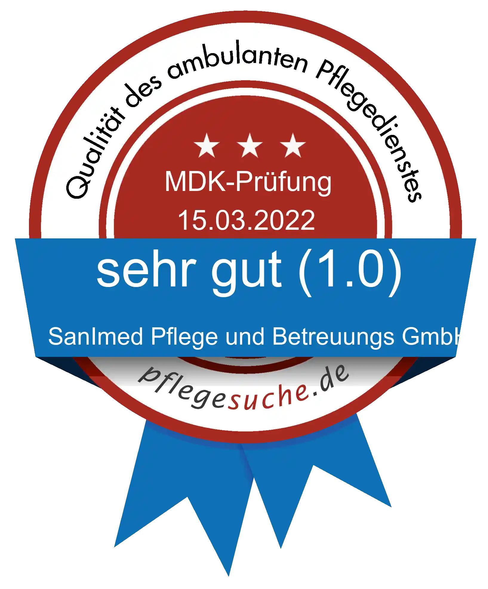 Siegel Benotung: SanImed Pflege und Betreuungs GmbH