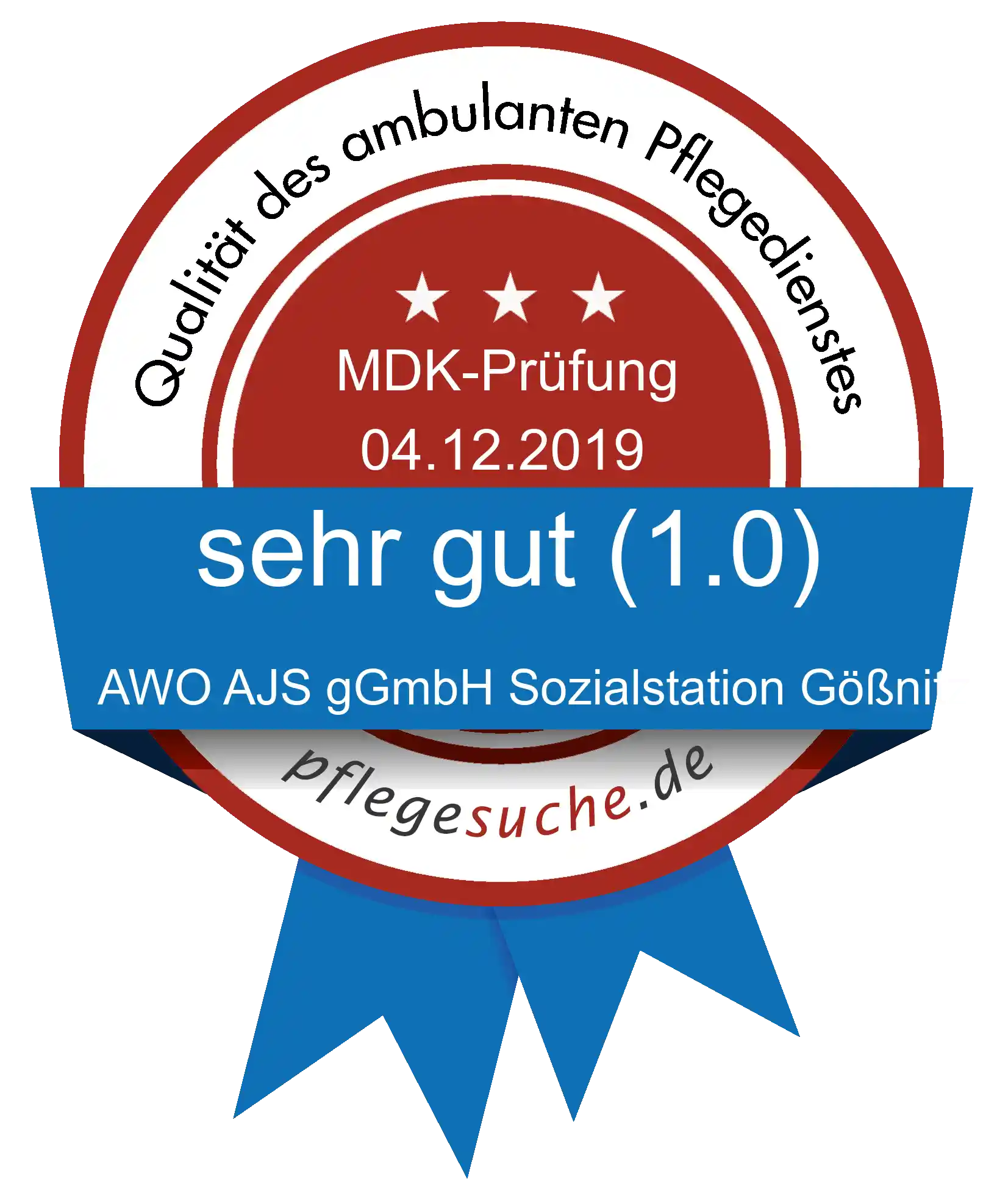 Siegel Benotung AWO AJS gGmbH Sozialstation Gößnitz