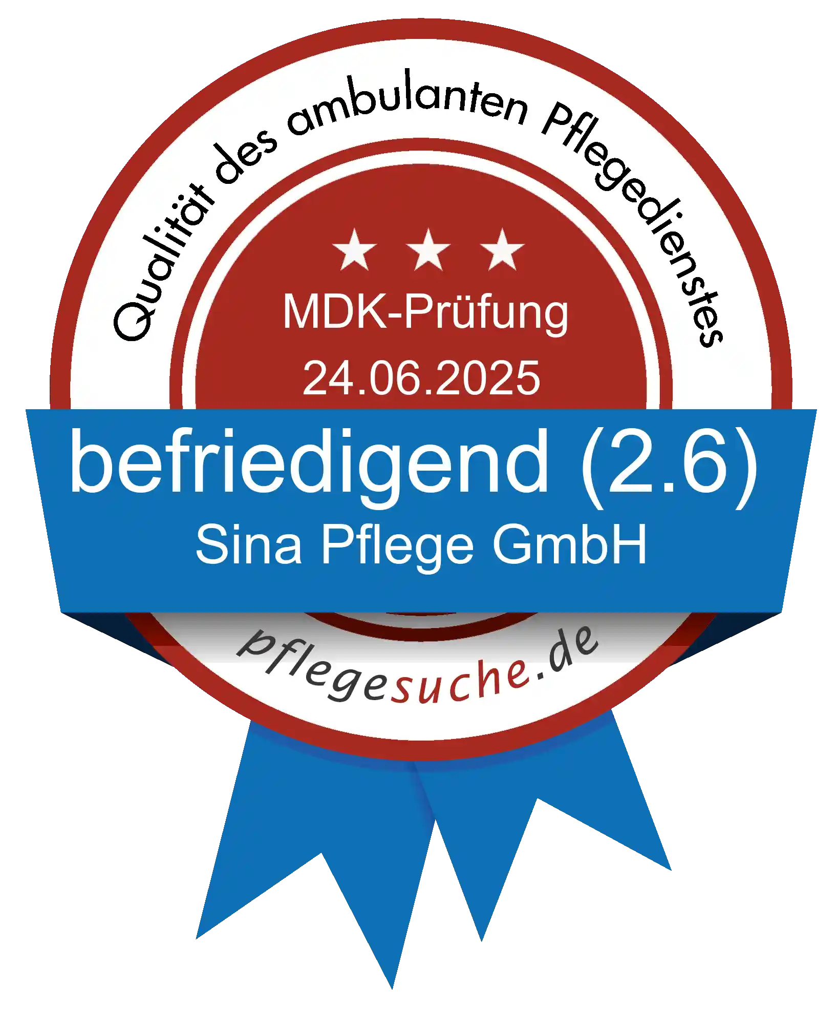 Siegel Benotung Sina Pflege GmbH