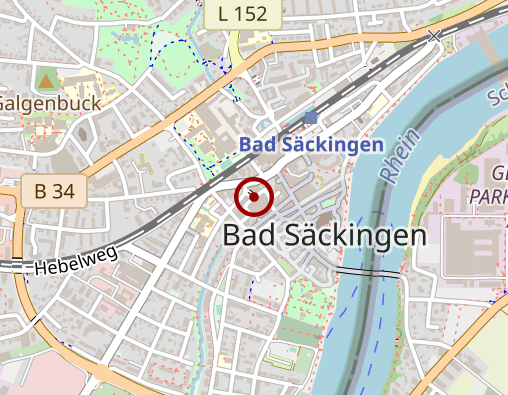 Karte: ASB Baden-Württemberg e.V. Region Südbaden Seniorenzentrum St. Fridolin