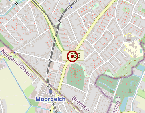 Karte: WH Care Bremen-Huchting GmbH Lebens-u. Gesundheitszentrum Haus Invita