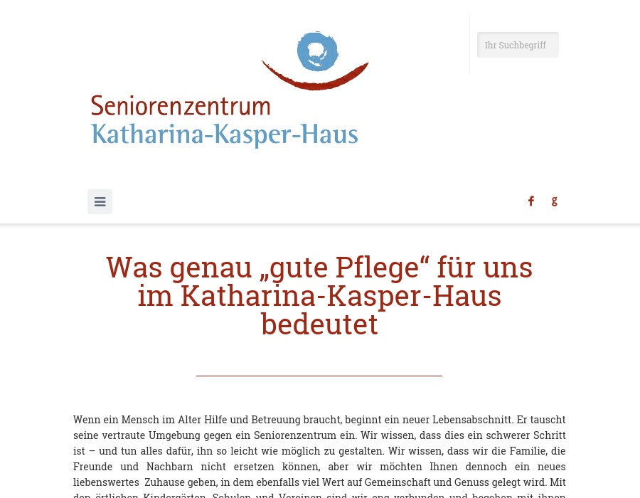 Katharina-Kasper-Haus GmbH Stationäres Pflegeheim/TAP