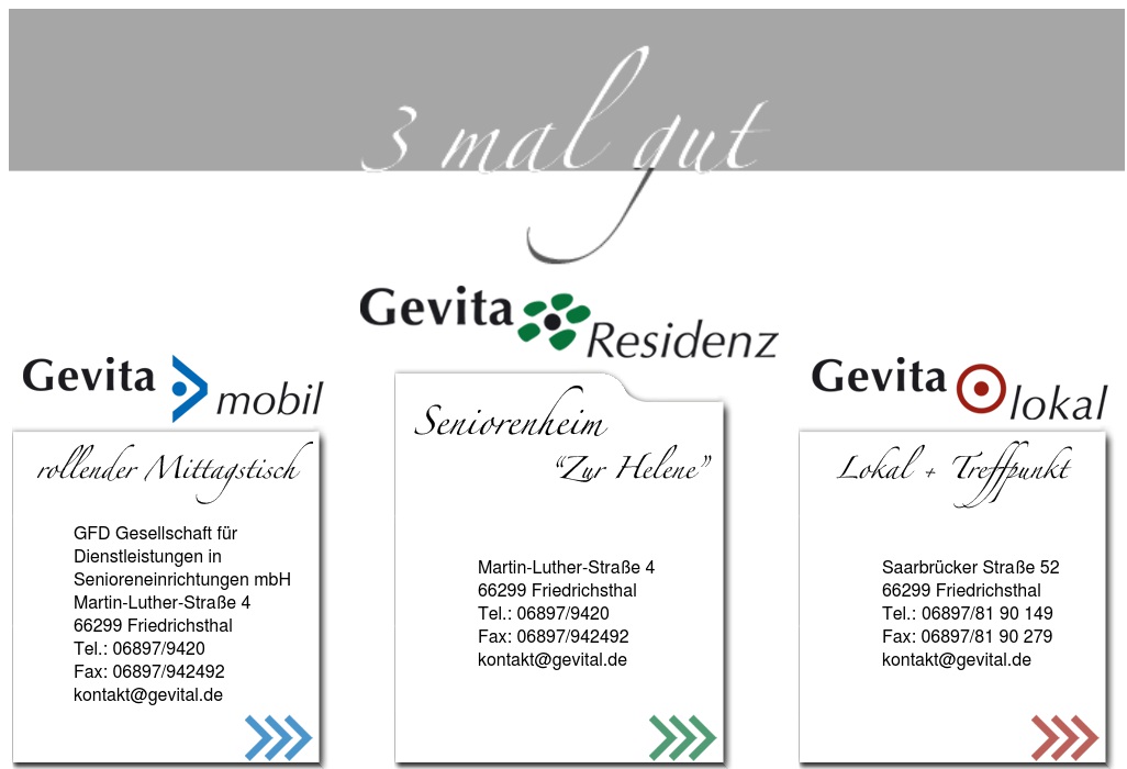 Gevita Residenz Friedrichsthal zur Helene Seniorenheimbetrieb gGmbH Senioren-Service-Zentrum