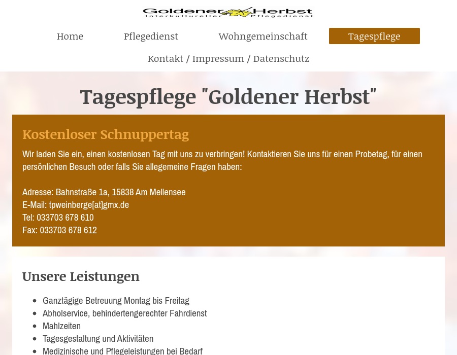 Tagespflege "Goldener Herbst"