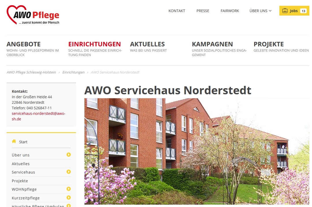 Tagespflege im AWO Servicehaus Norderstedt