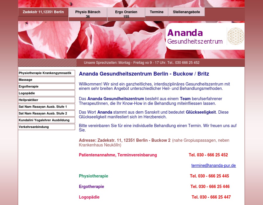 ANANDA Gesundheitszentrum Ergotherapie-Praxis