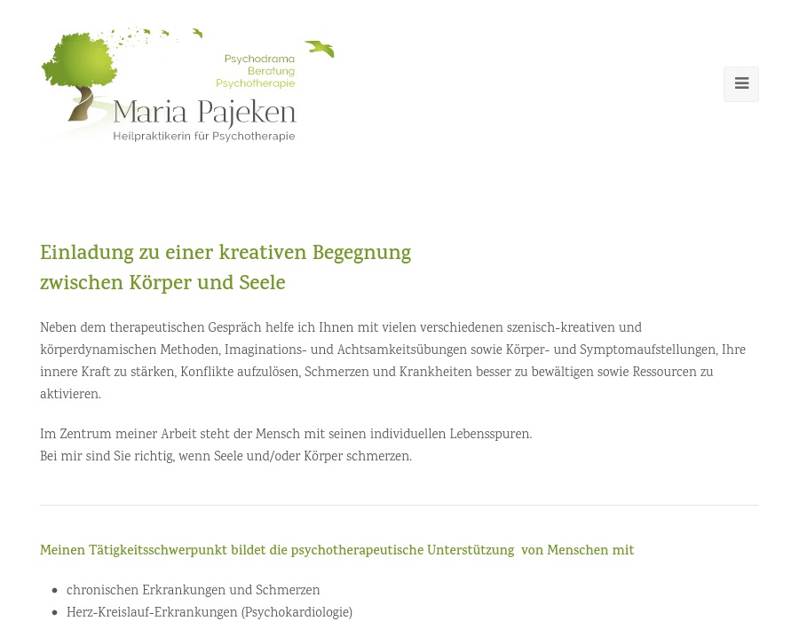 Psychodrama Beratung Psychotherapie Maria Pajeken Heilpraktikerin für Psychotherapie