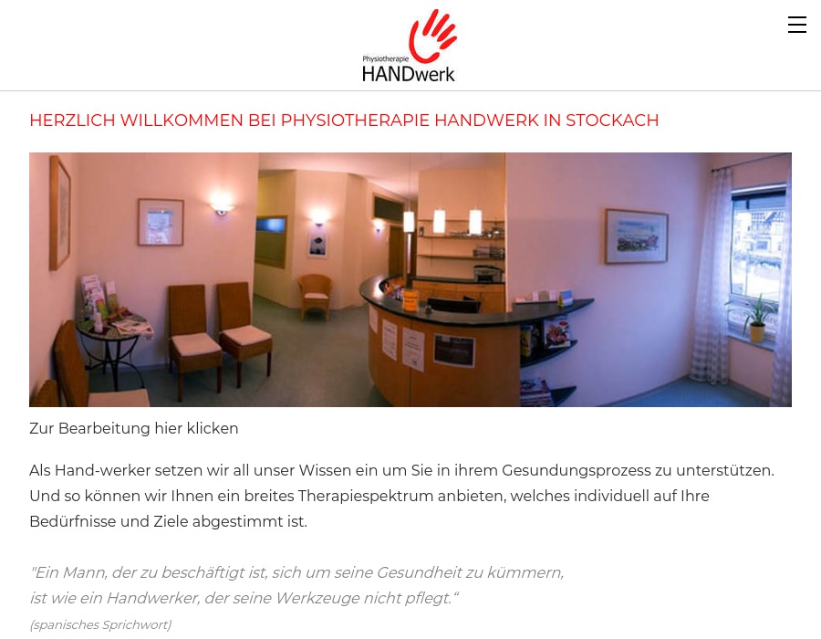 Physiotherapie Handwerk