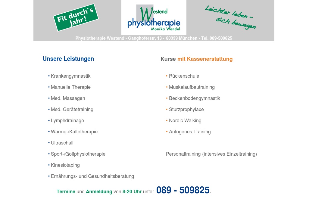 Physiotherapie Westend Wendel Monika