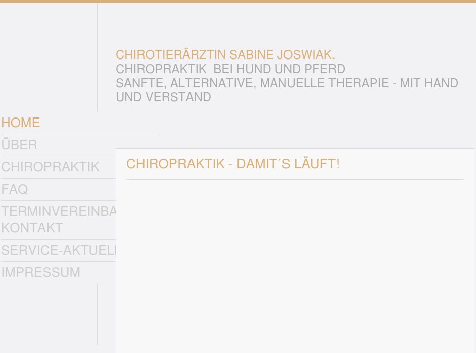 Mobile chiropraktische Tierarztpraxis Joswiak Sabine