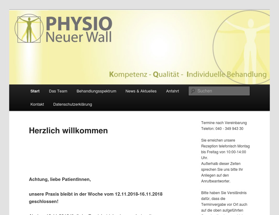 PHYSIO Neuer Wall Sven Hornbostel Physiotherapiepraxis