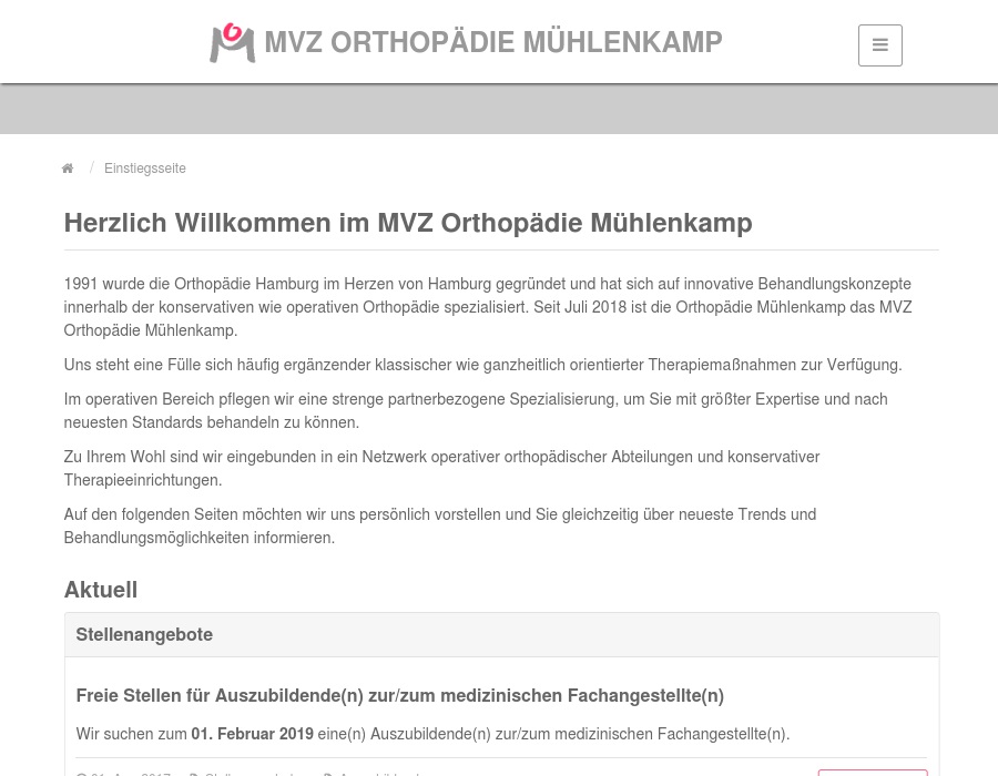 Orthopädie Mühlenkamp Ärzte f. Orthopädie Ärzte f. Unfallchirurgie