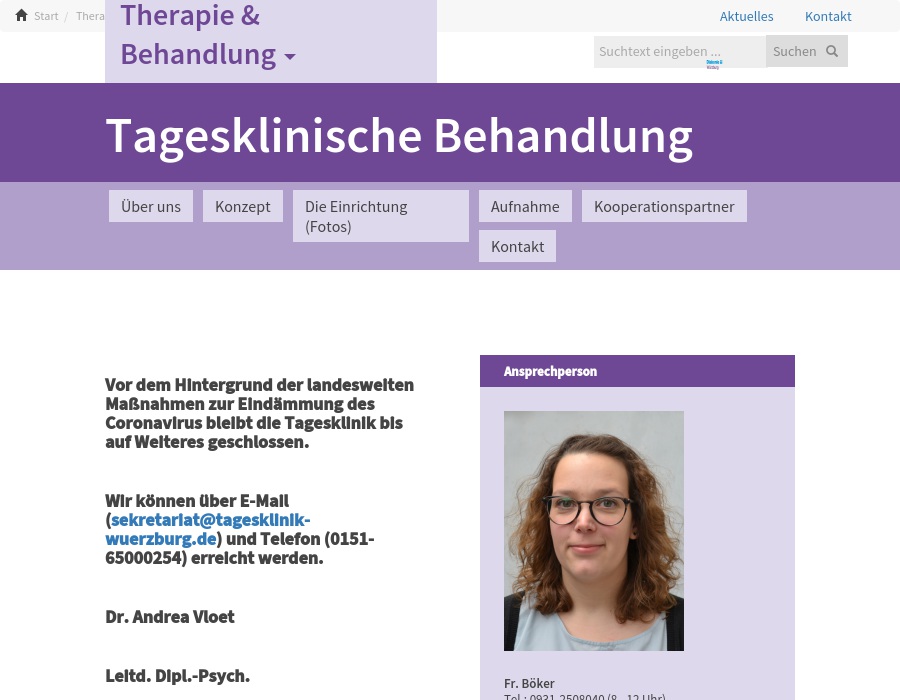 Tagesklinik für Kinder- und Jugendpsychiatrie, Psychosomatik und Psychotherapie