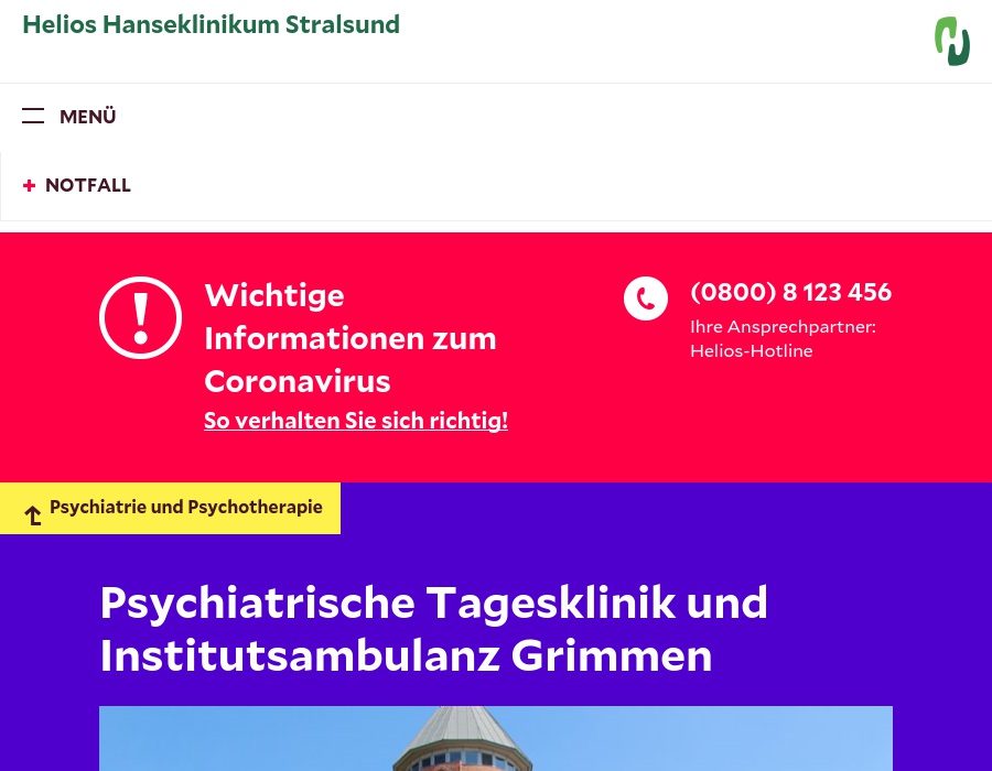 HELIOS Tagesklinik und Institutsambulanz für Psychiatrie und Psychotherapie Grimmen