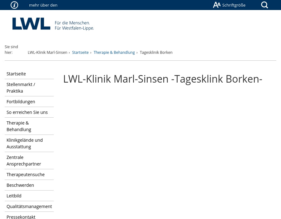 LWL Klinik Marl-Sinsen Tagesklinik Borken