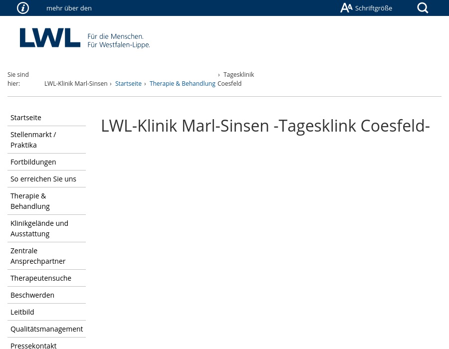 LWL Klinik Marl-Sinsen Tagesklinik Coesfeld